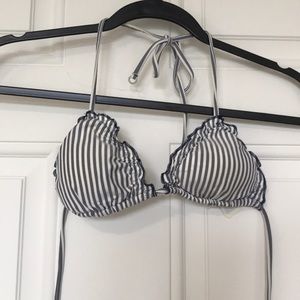 Abercrombie & Fitch blue striped bikini top